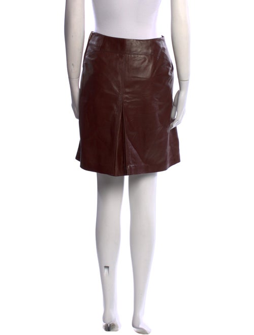 Agnona Lamb Leather Mini Skirt