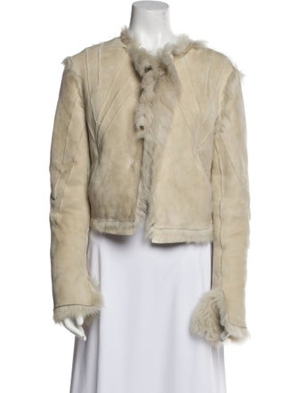 Agnona Leather Faux Fur Jacket
