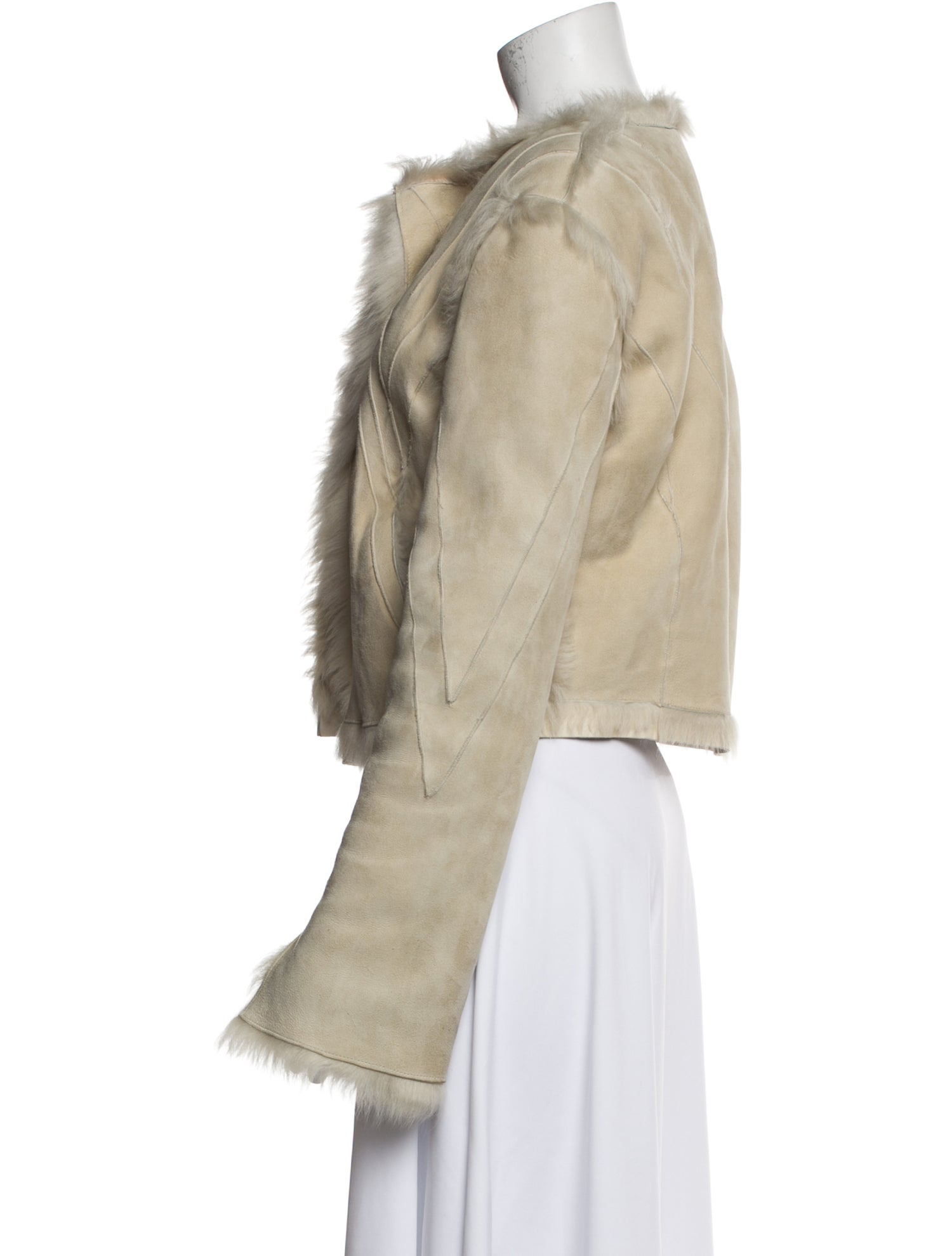 Agnona Leather Faux Fur Jacket