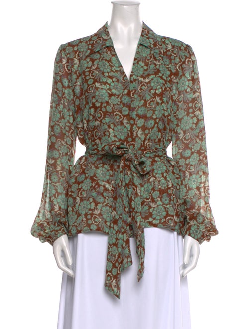Agnona Silk Floral Print Blouse