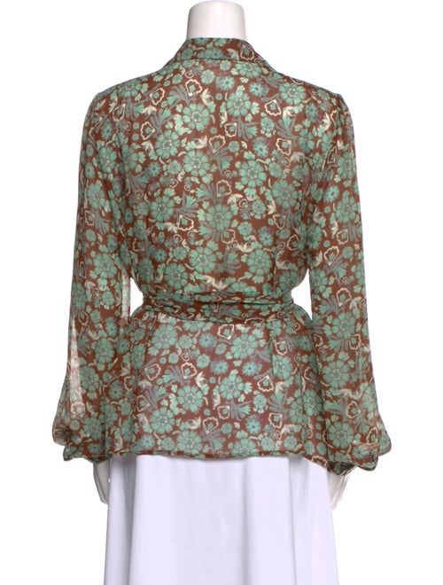 Agnona Silk Floral Print Blouse