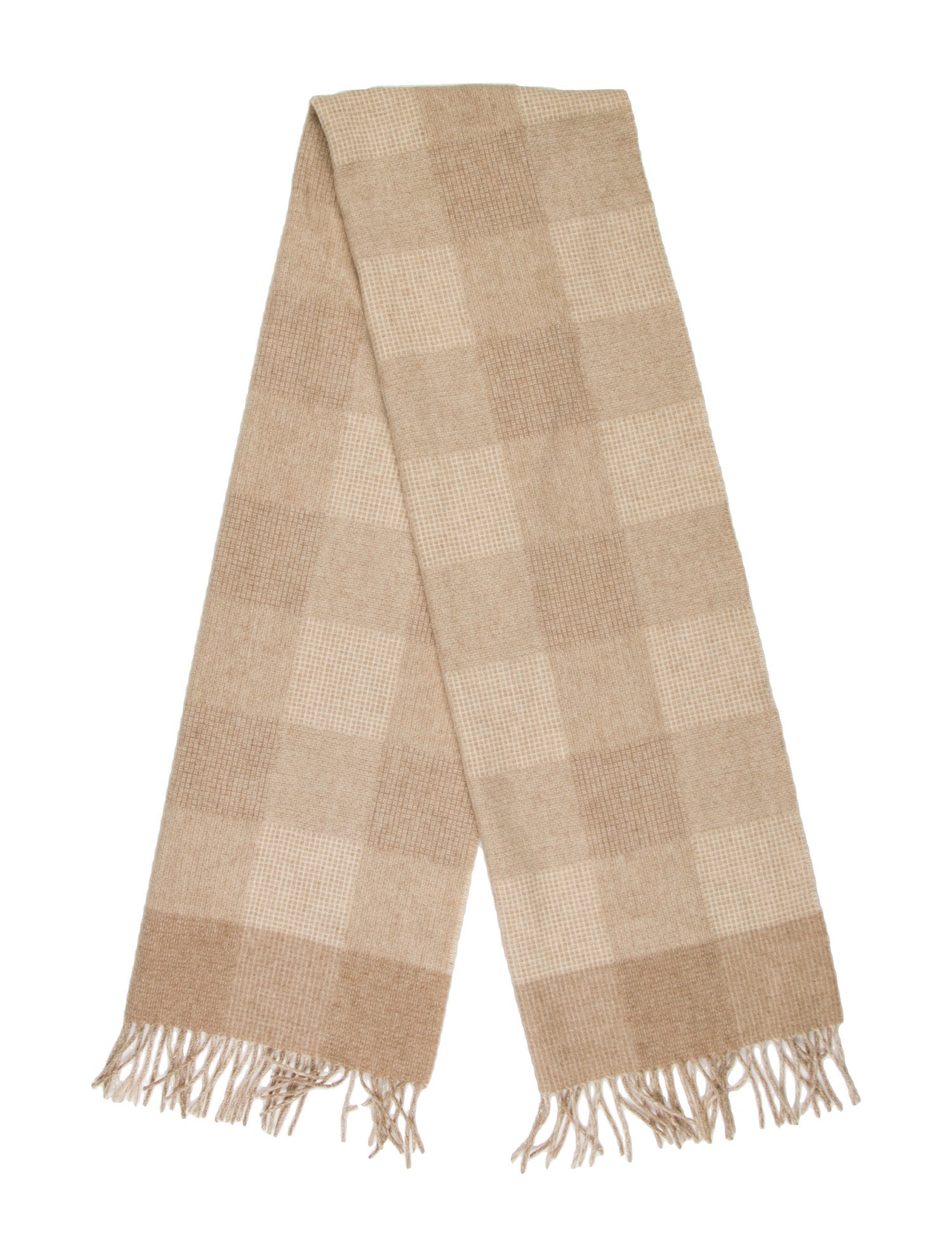 Agnona Cashmere Plaid Print Scarf