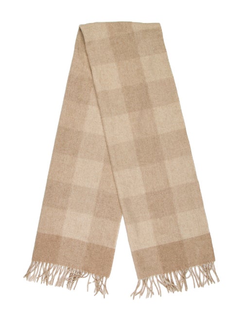 Agnona Cashmere Plaid Print Scarf