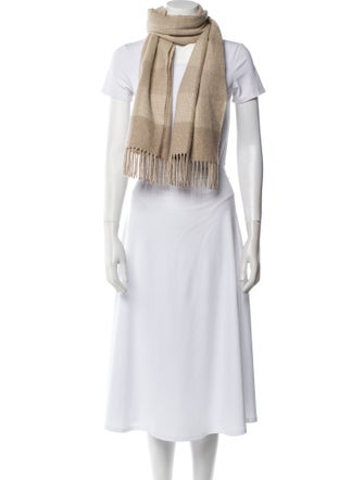 Agnona Cashmere Plaid Print Scarf