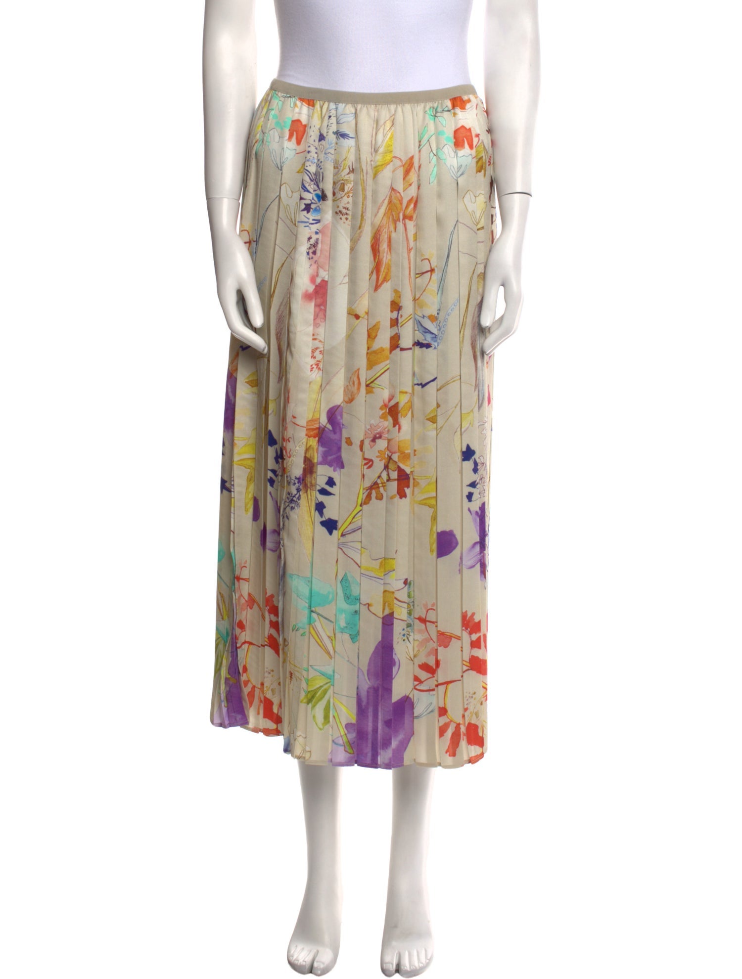 Agnona Floral Print Midi Length Skirt