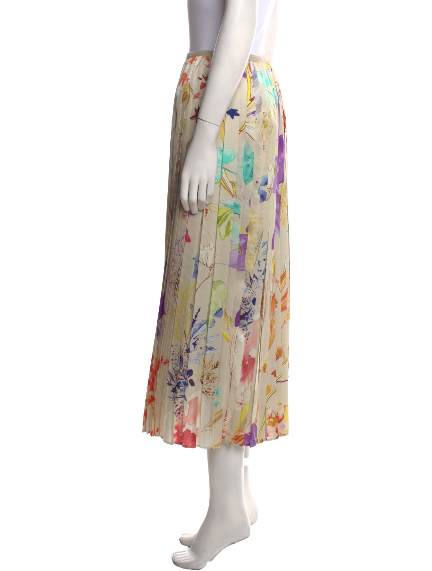 Agnona Floral Print Midi Length Skirt