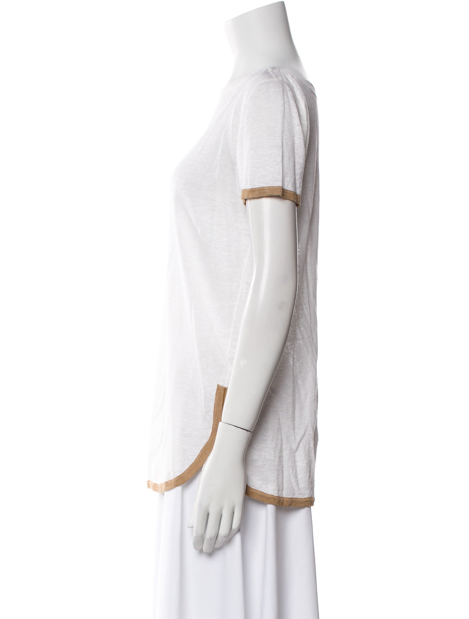 Agnona Linen Bateau Neckline T-Shirt