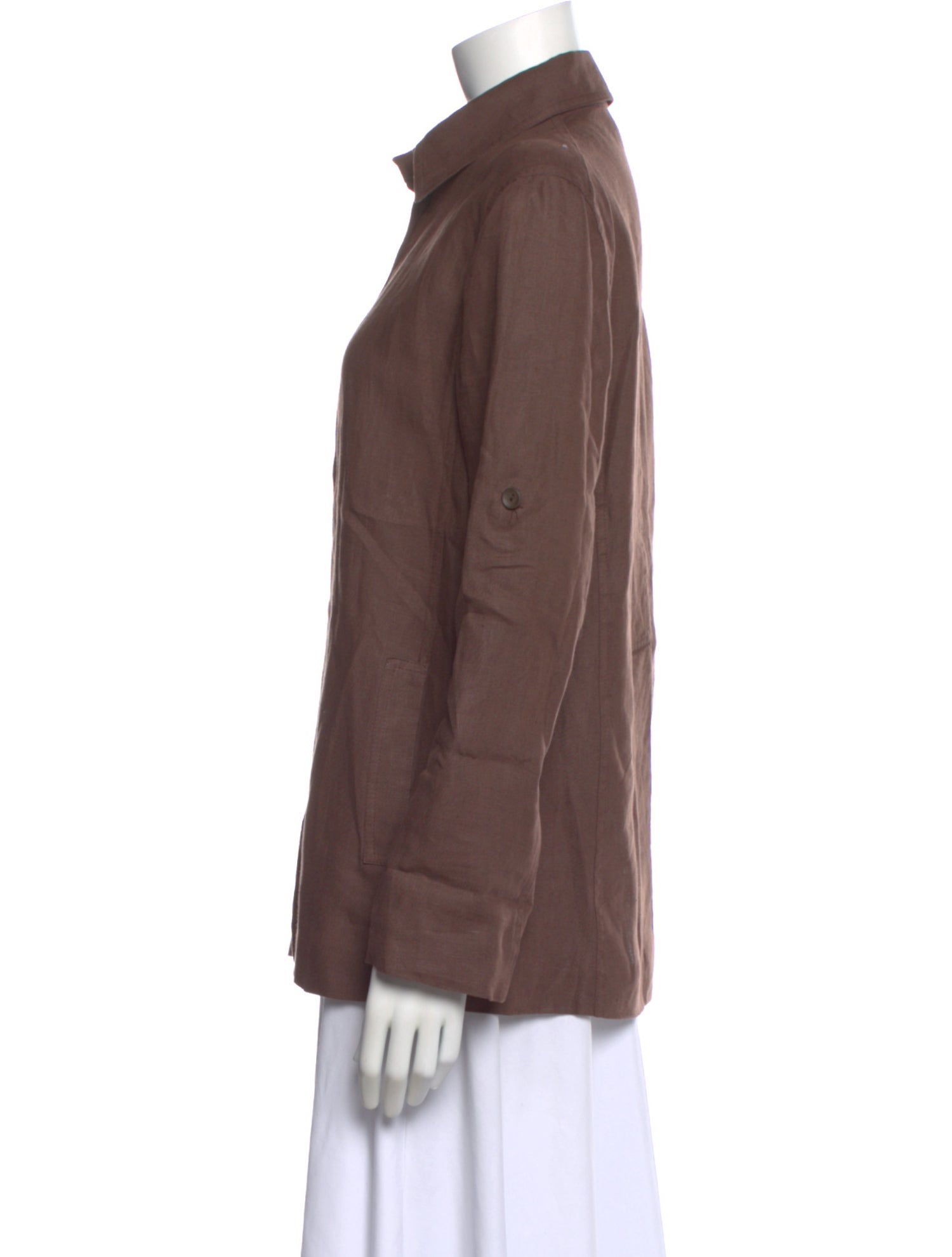 Agnona Linen Long Sleeve Blouse