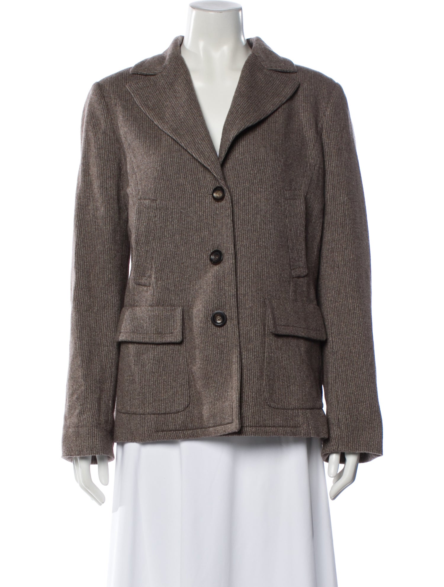 Agnona Cashmere Plaid Print Blazer