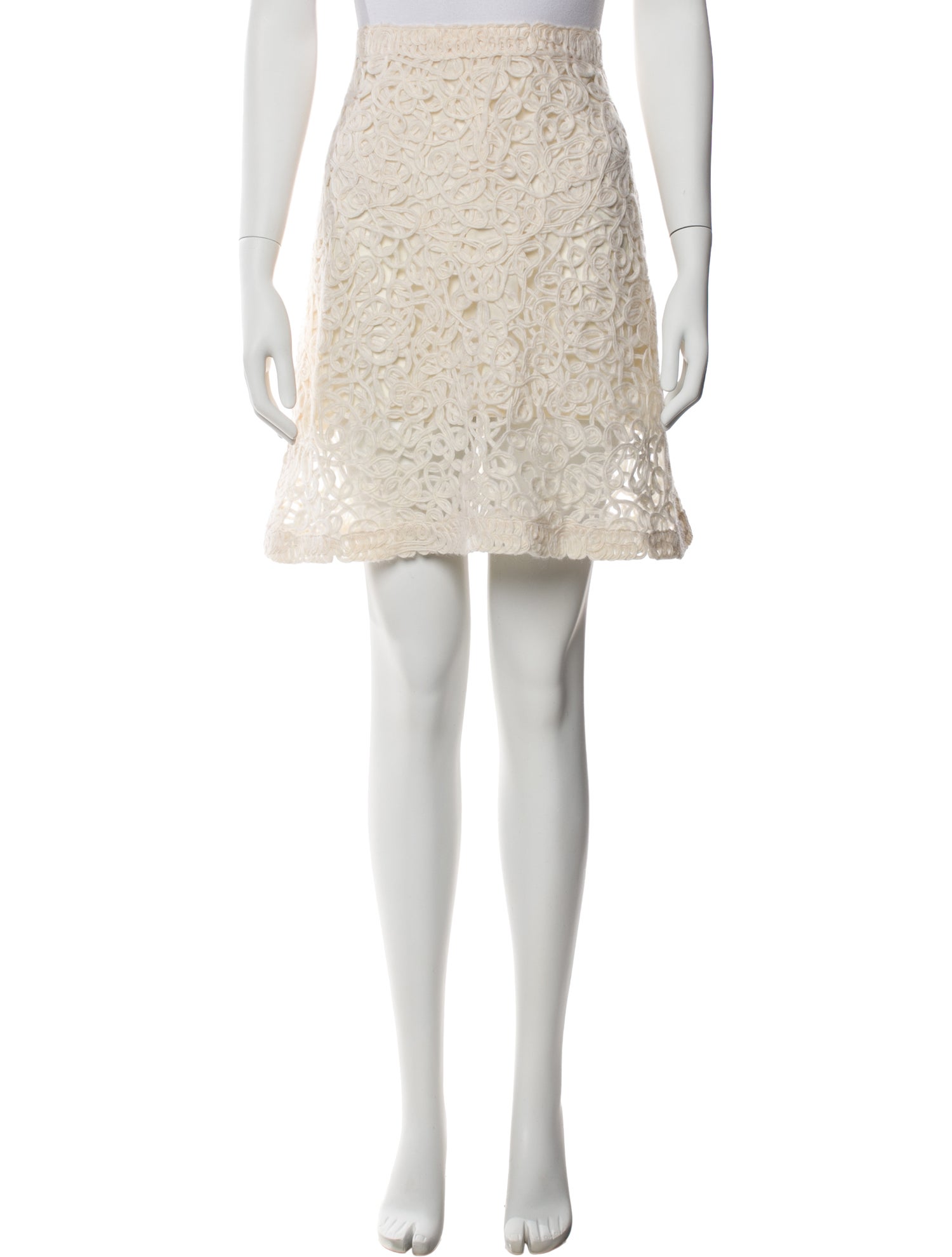 Agnona Lace Pattern Knee-Length Skirt