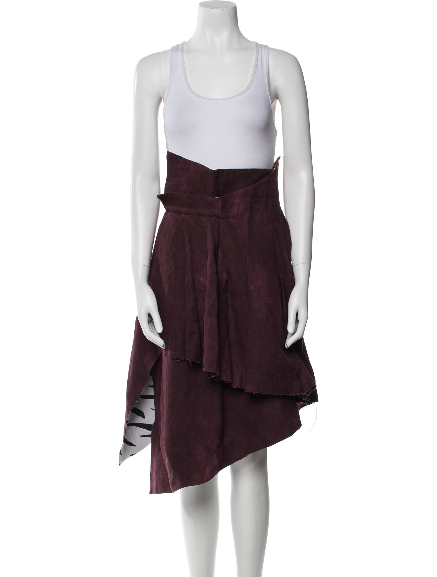 Aganovich Linen Midi Length Skirt