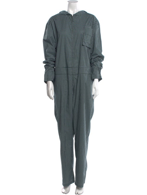 Aganovich Plaid Print V-Neck Jumpsuit