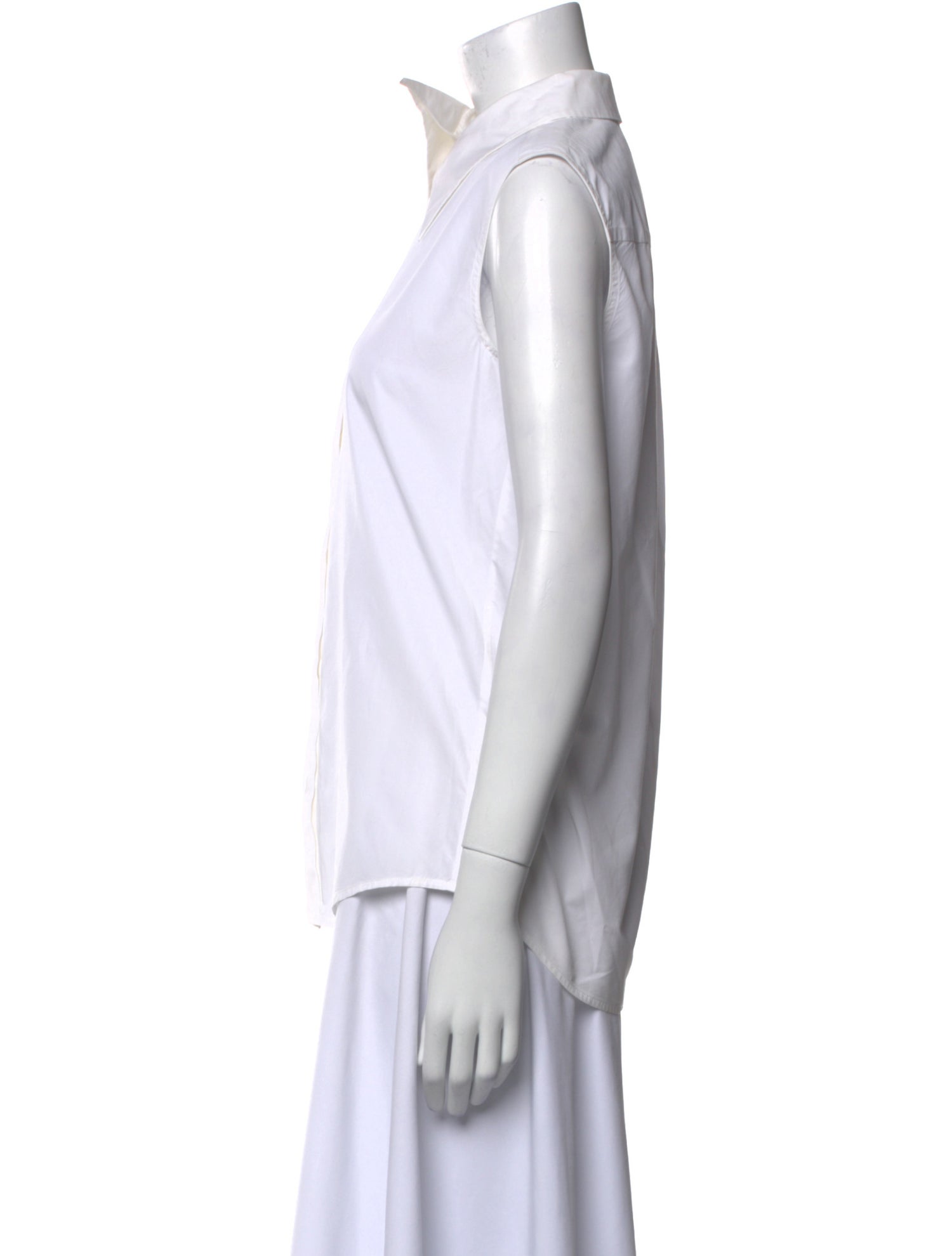 Aganovich Sleeveless Button-Up Top