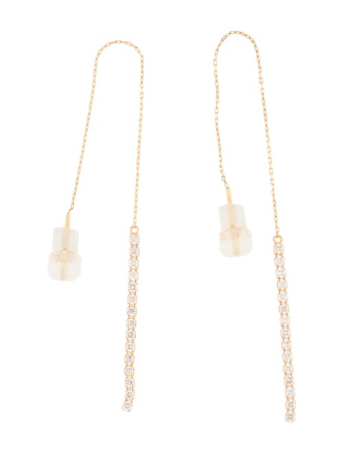 AHKAH 18K Diamond Line Drop Earrings