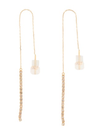 AHKAH 18K Diamond Line Drop Earrings