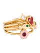 Aisha Baker 18K Enamel Diamond & Multistone Set Of 5 Promise Rings