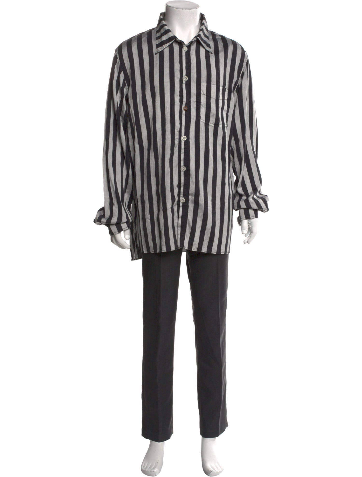Archivio J.M. Ribot Silk Striped Dress Shirt