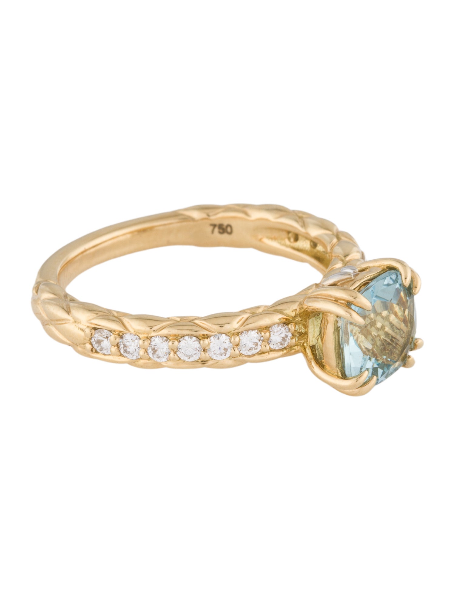 A. Jain 18K Aquamarine & Diamond Urban Chic Cocktail Ring