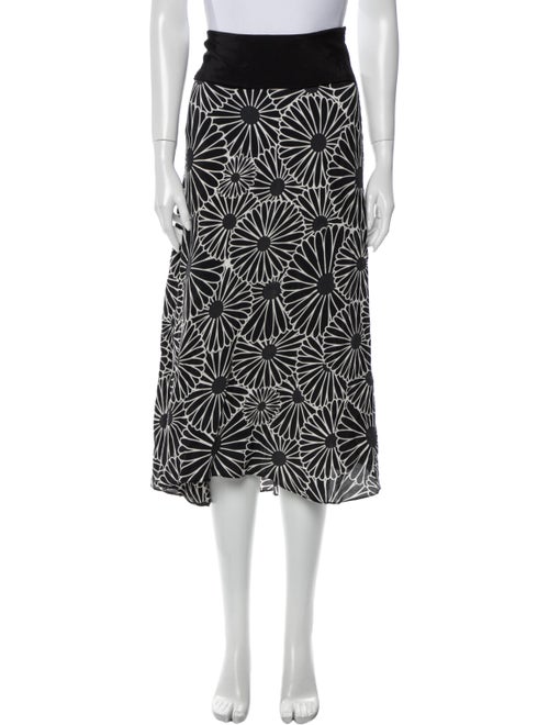Akira Naka Printed Midi Length Skirt Black