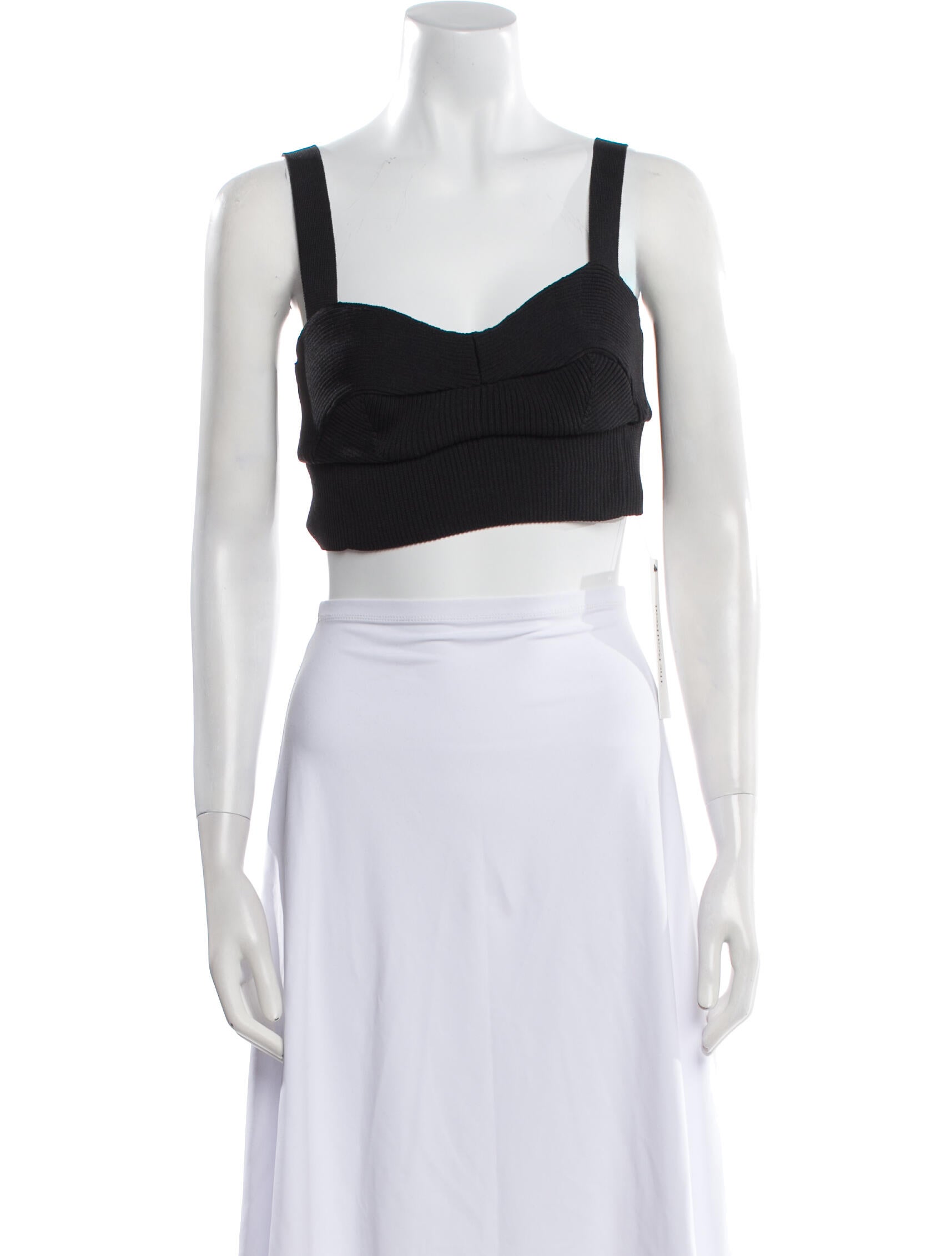 Akira Naka Square Neckline Sleeveless Crop Top