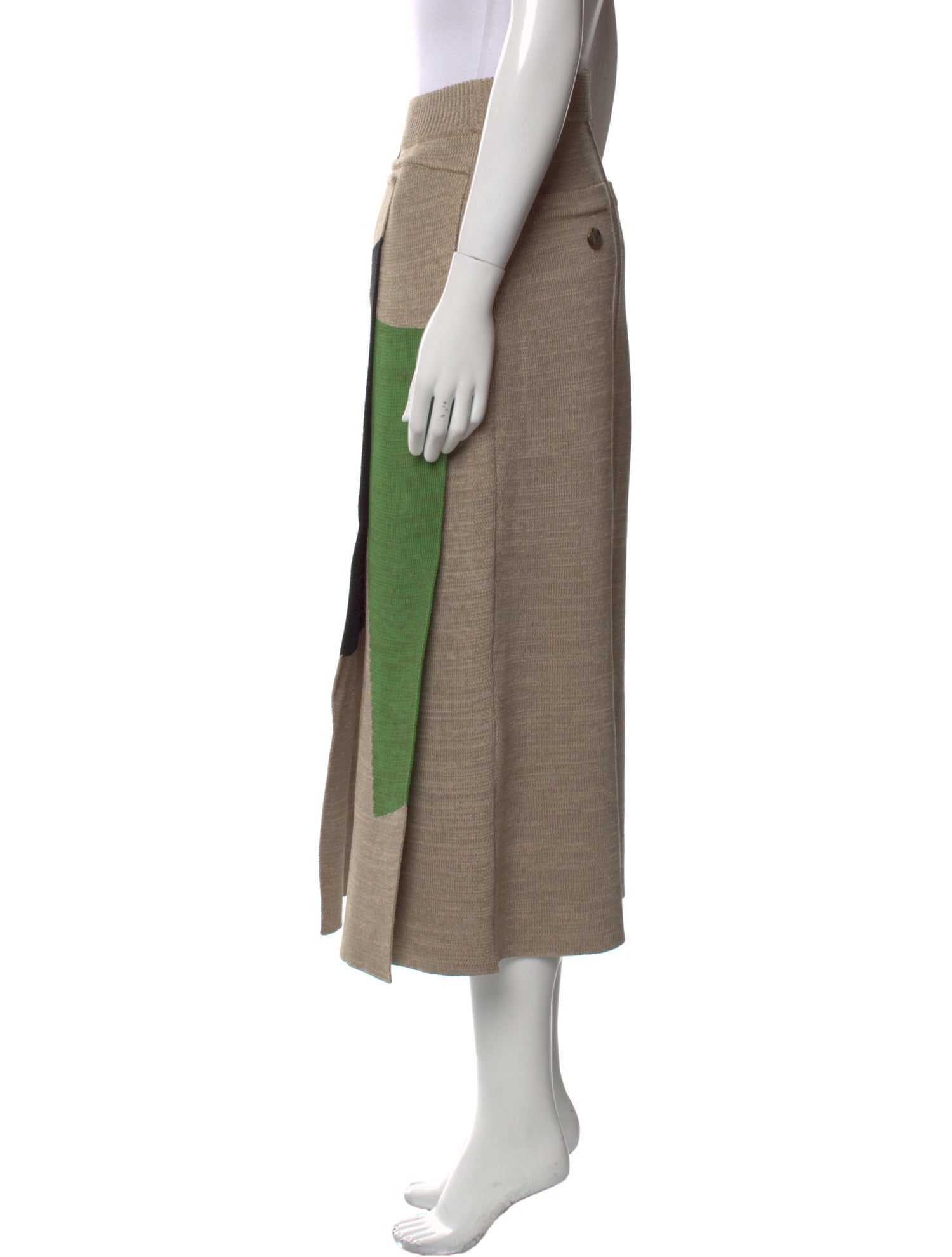 Akira Naka Colorblock Pattern Midi Length Skirt