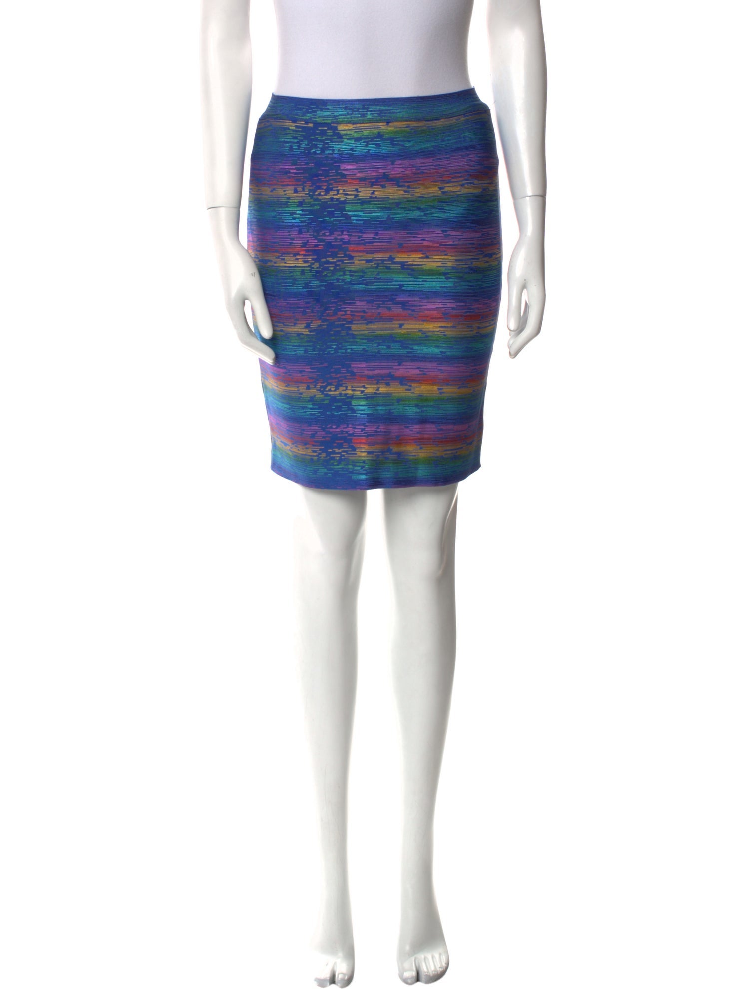 Akira Naka Striped Knee-Length Skirt