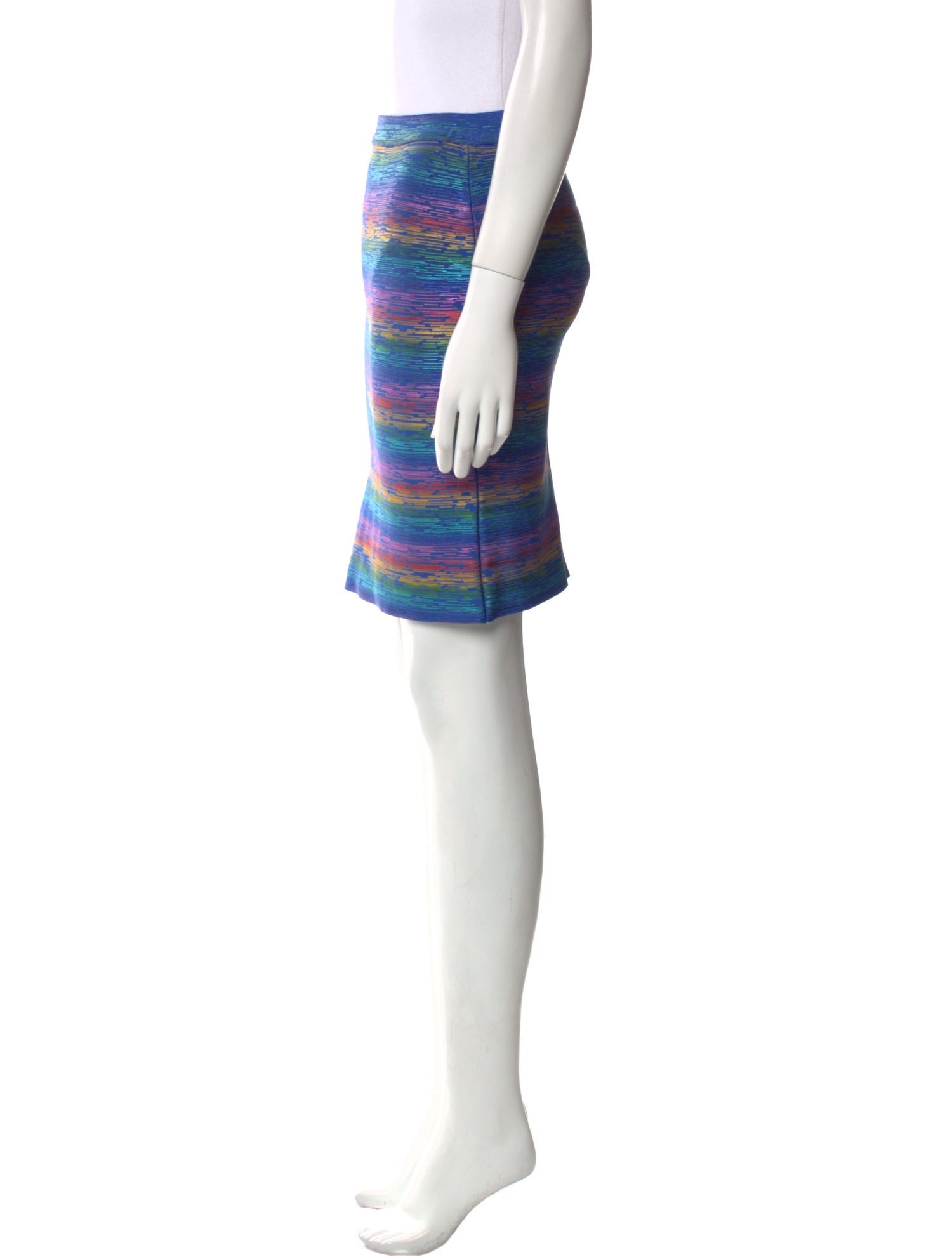 Akira Naka Striped Knee-Length Skirt