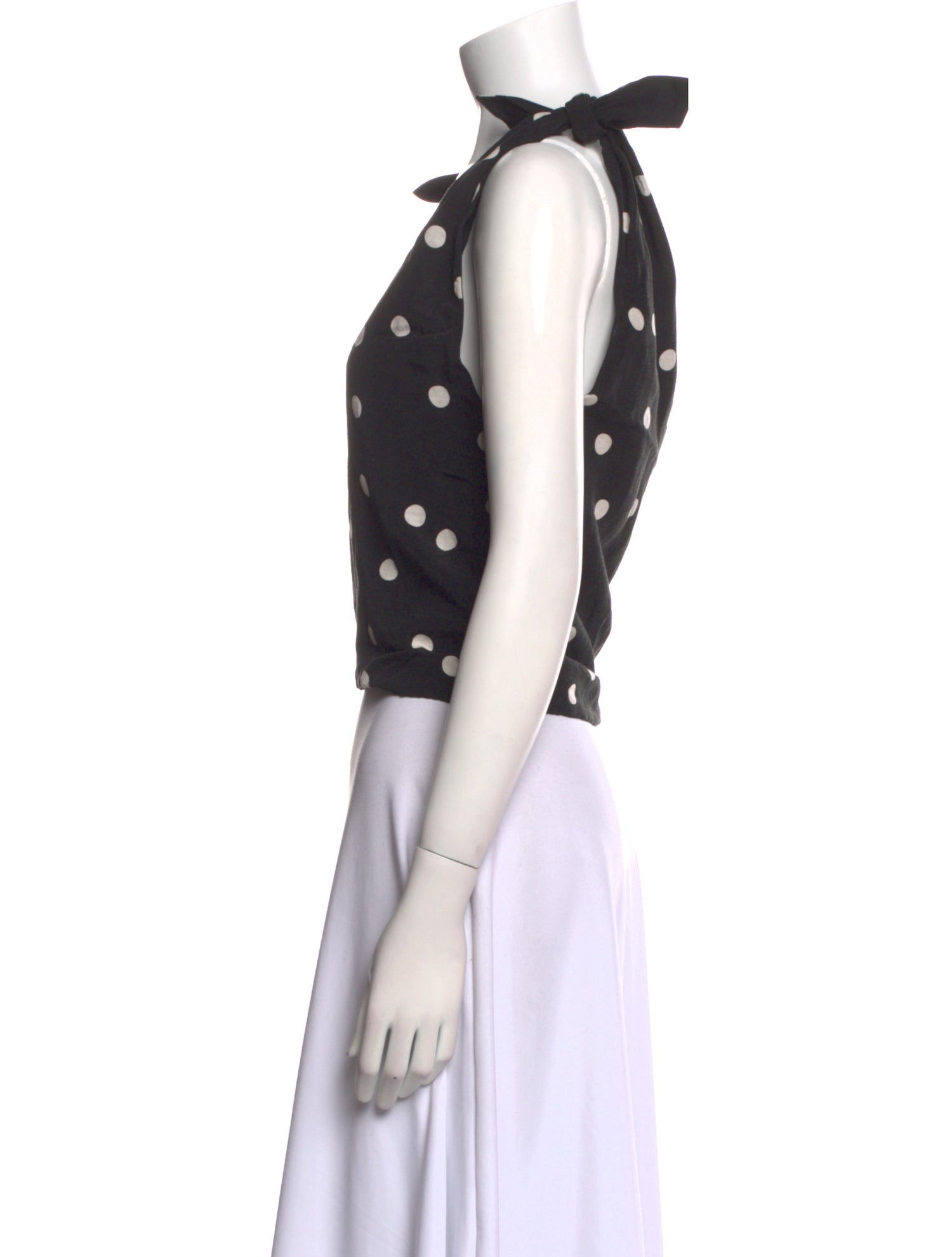 Akira Naka Polka Dot Print V-Neck Crop Top
