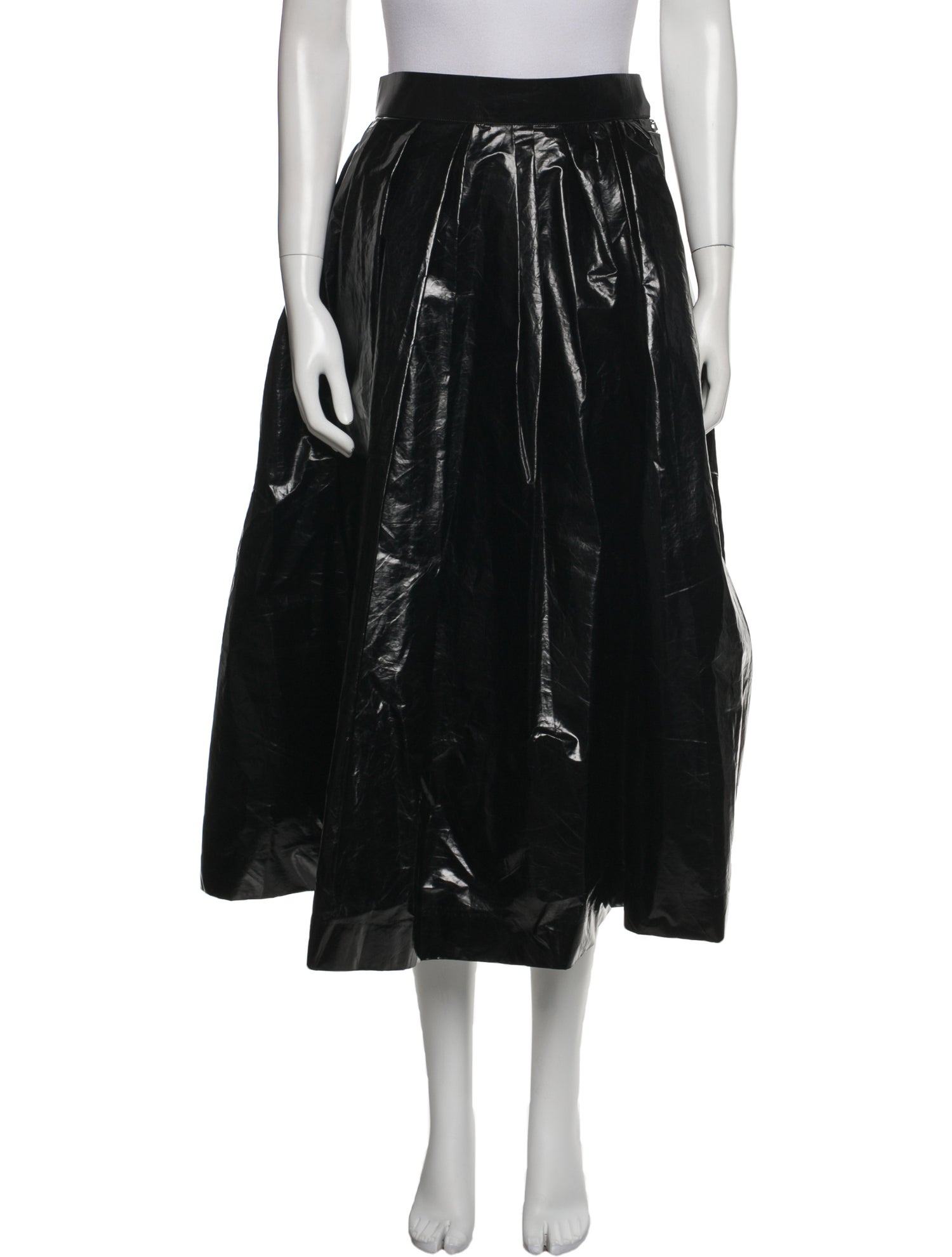 Akira Naka Pleated Accents Midi Length Skirt