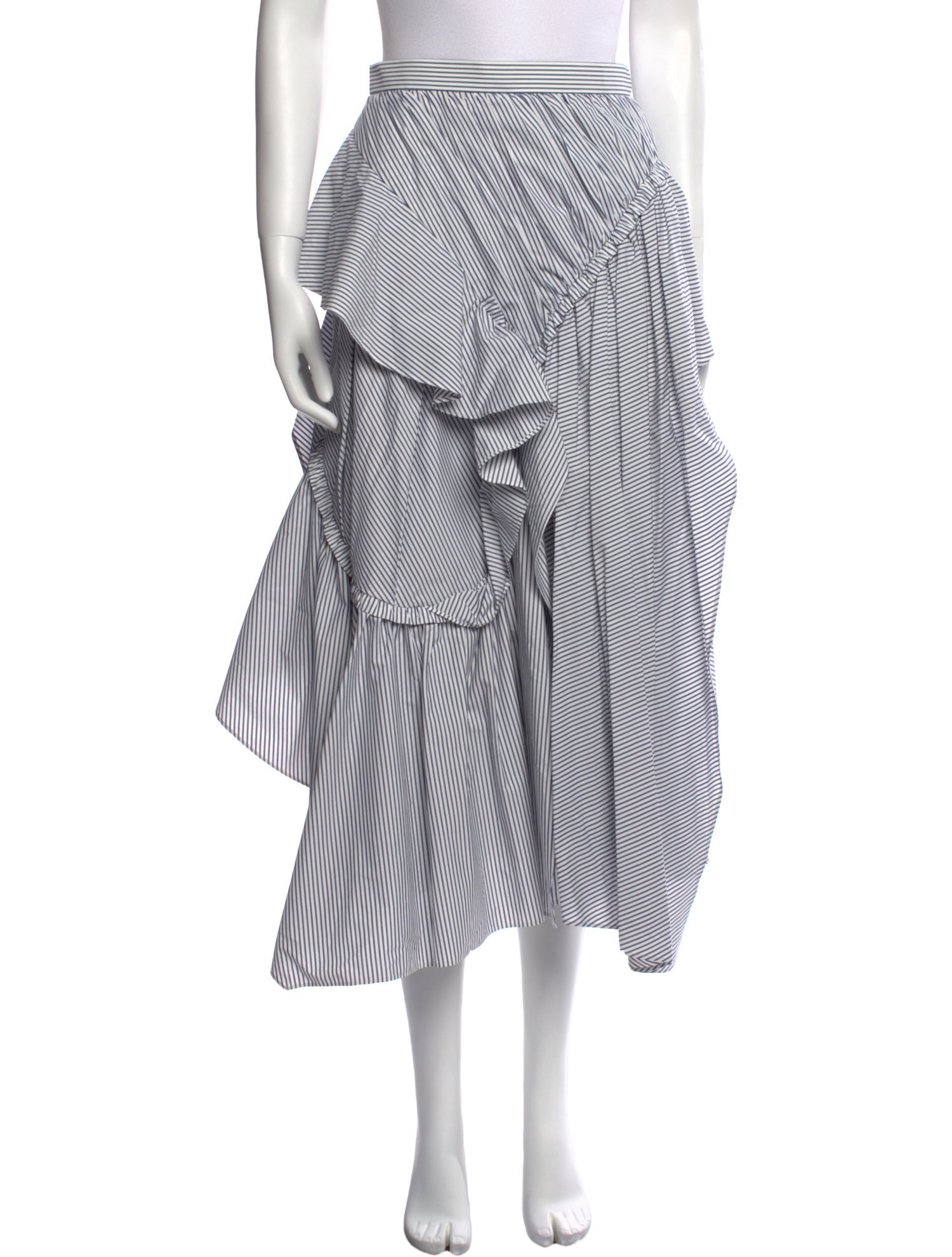 Akira Naka Striped Midi Length Skirt