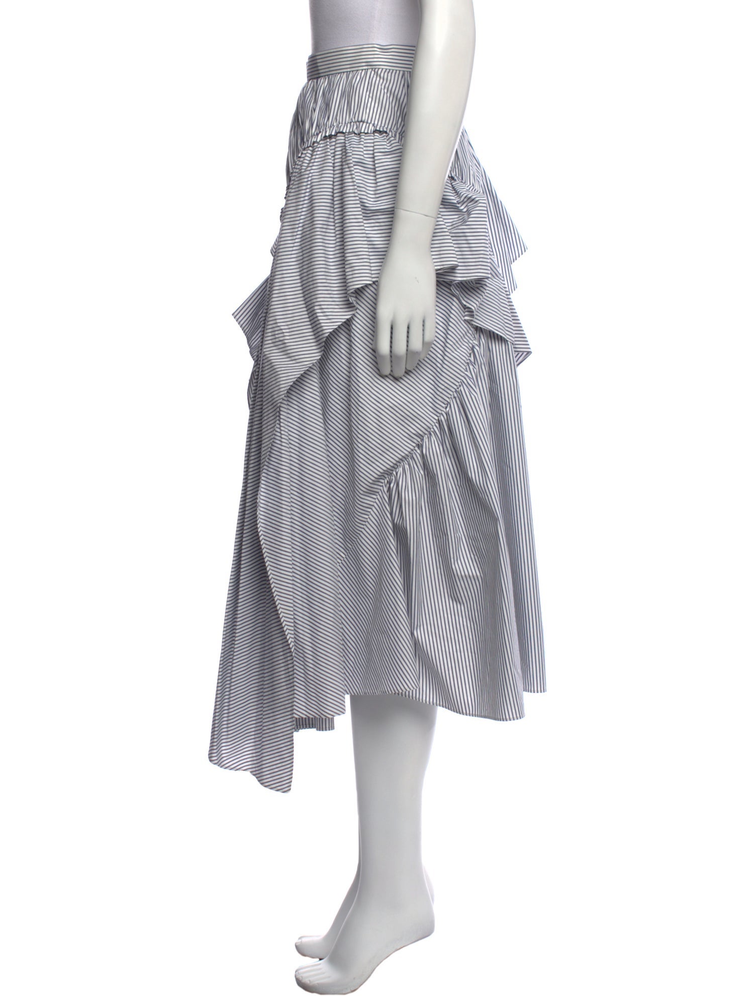 Akira Naka Striped Midi Length Skirt