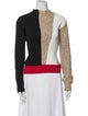 Akira Naka Colorblock Pattern Mock Neck Sweater