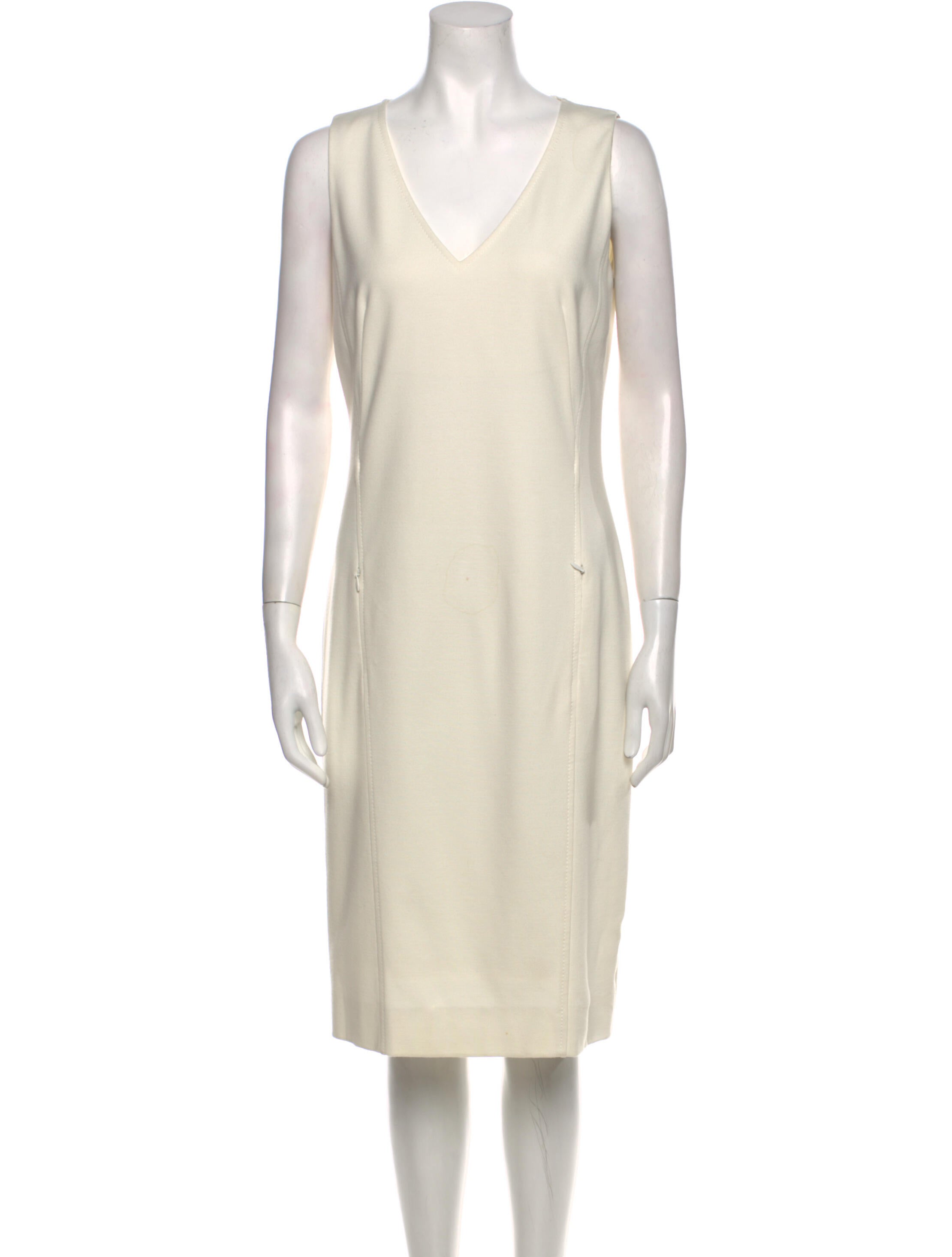 Akris V-Neck Knee-Length Dress