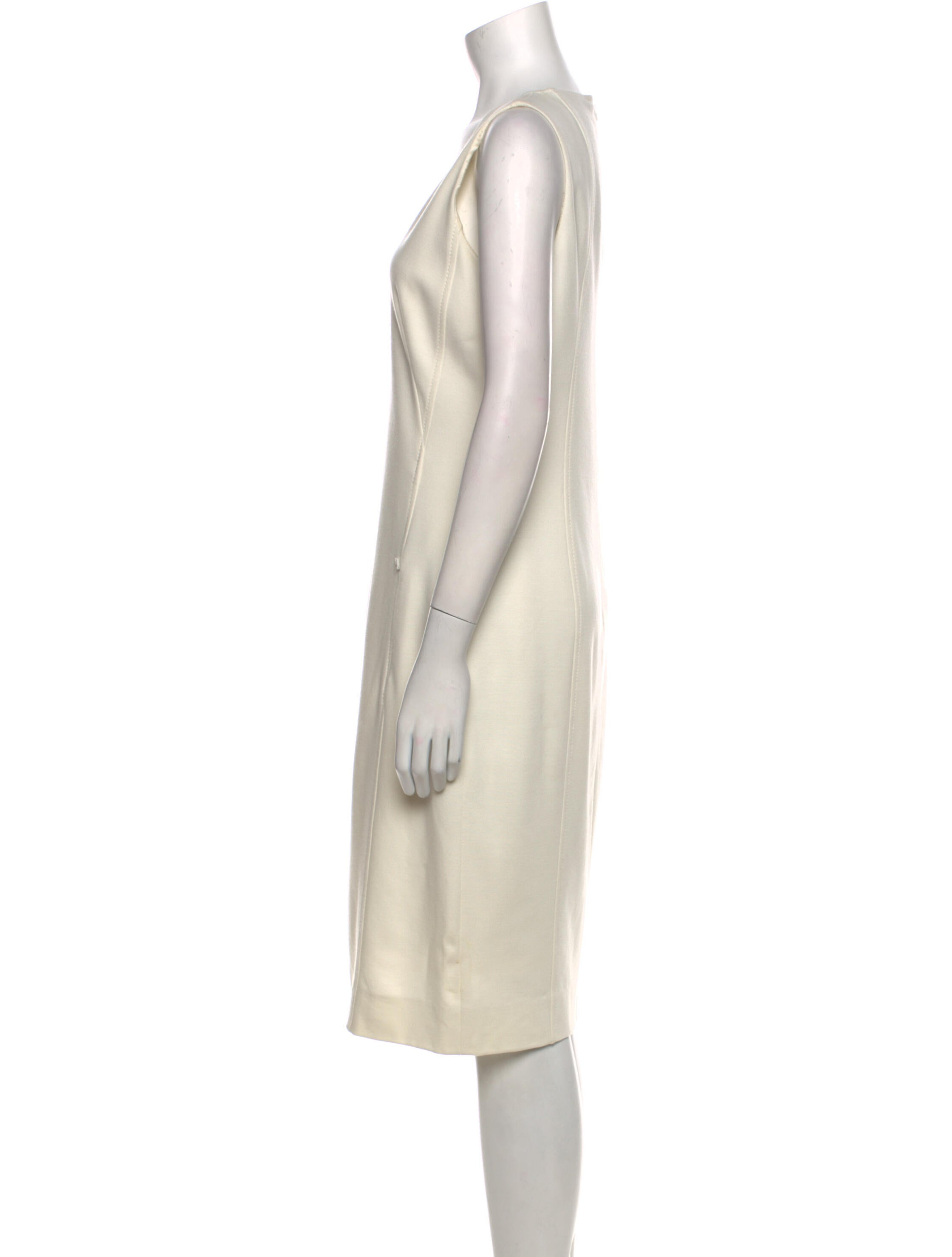 Akris V-Neck Knee-Length Dress