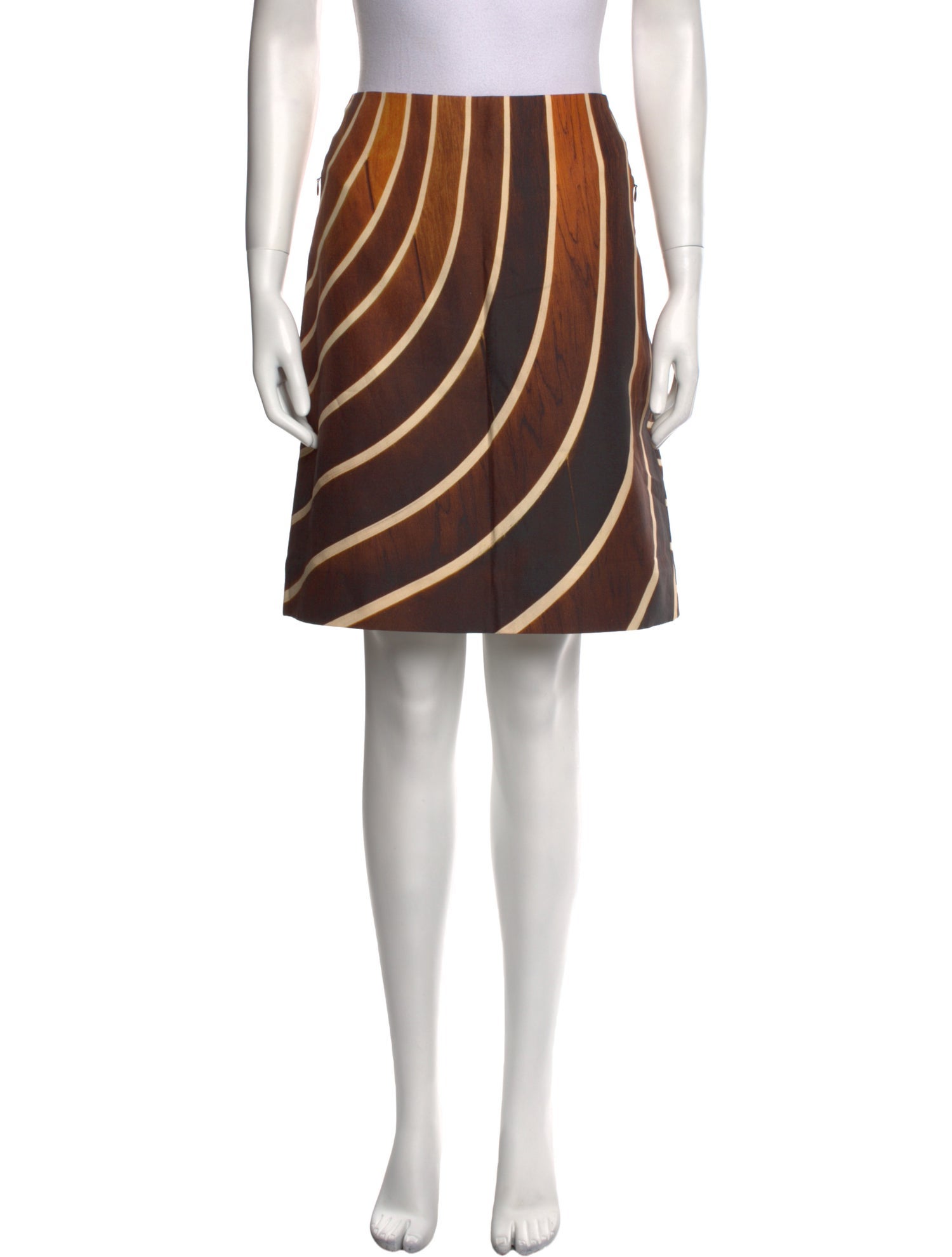 Akris Striped Knee-Length Skirt