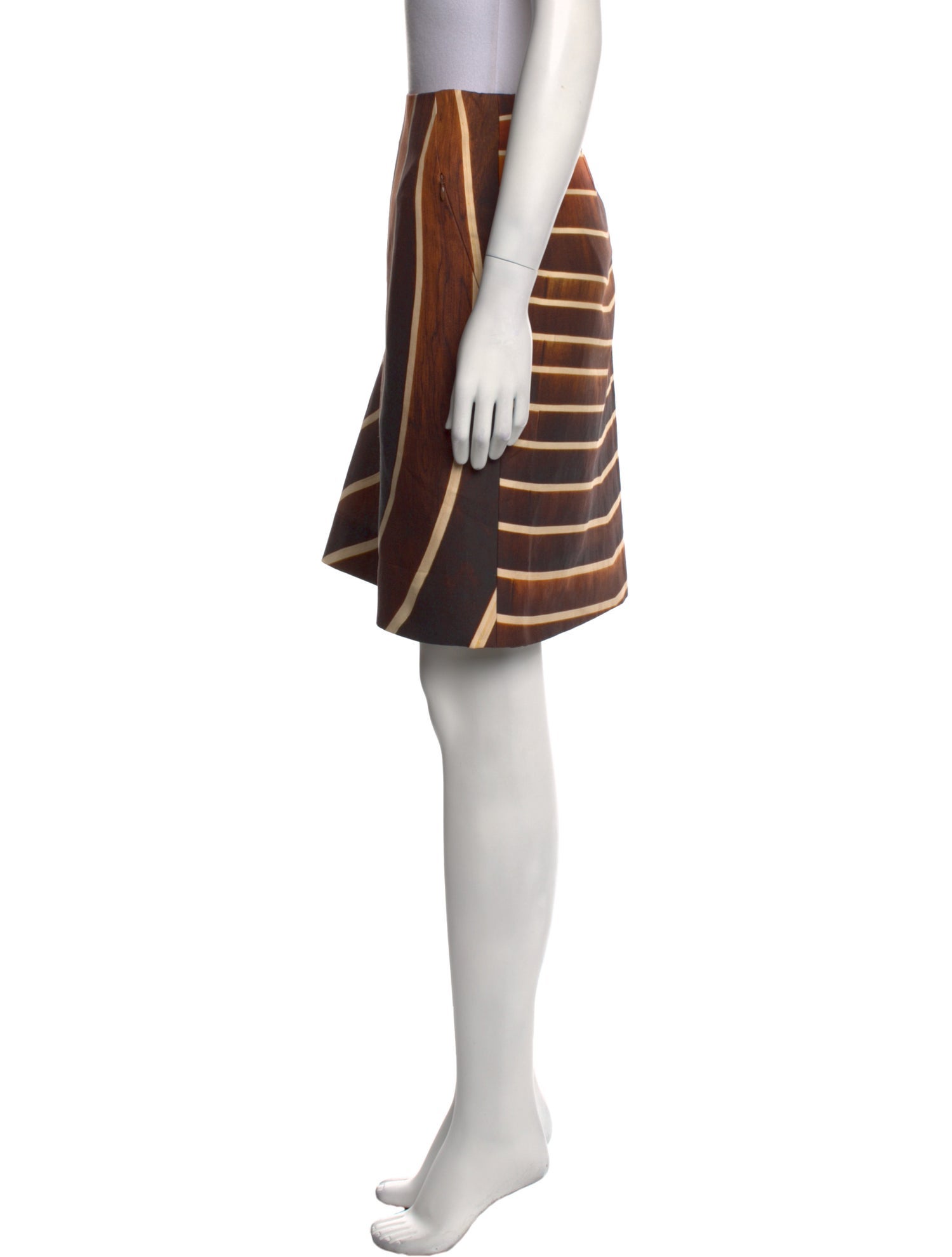 Akris Striped Knee-Length Skirt