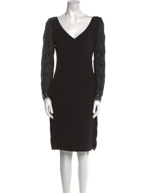 Akris V-Neck Knee-Length Dress