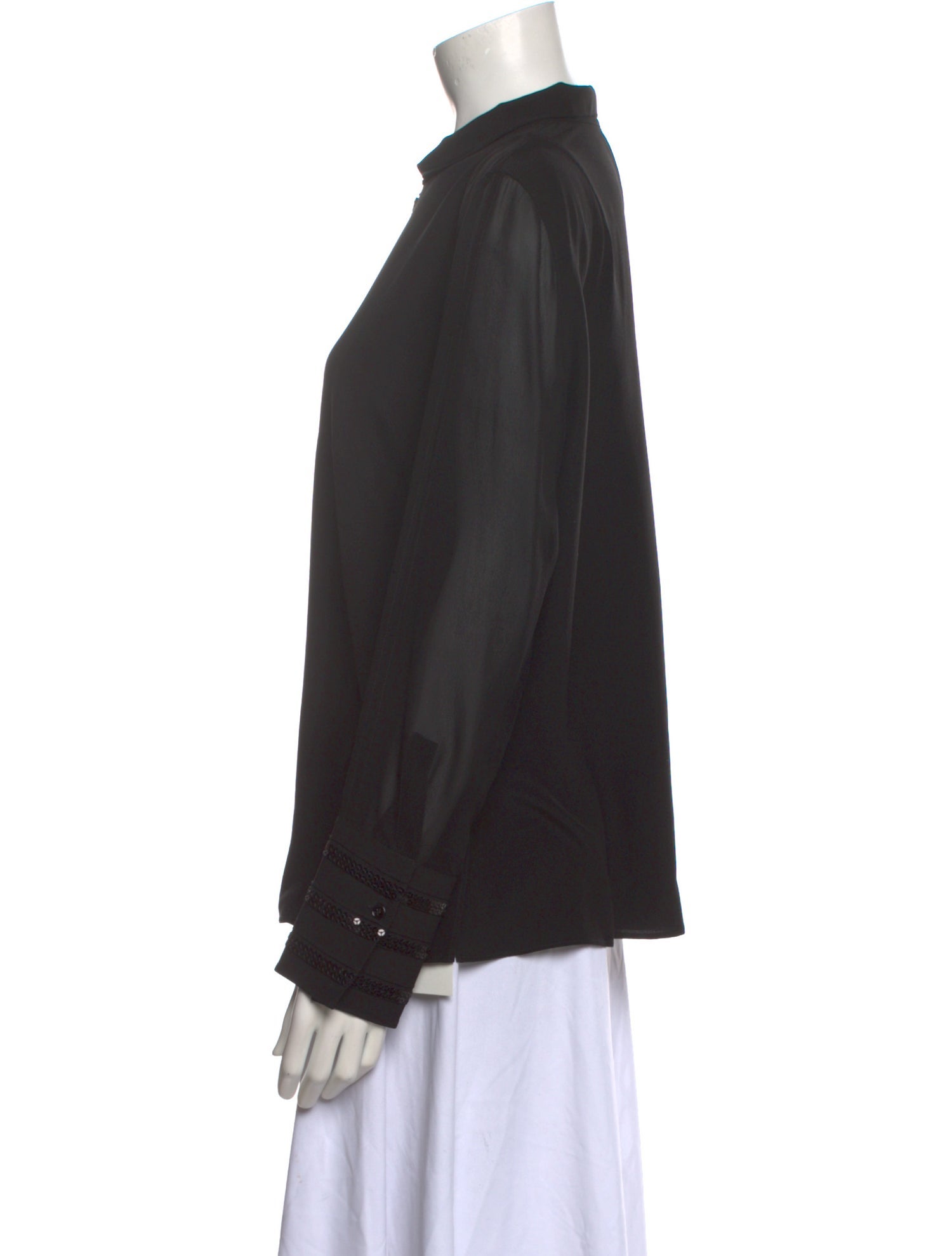 Akris Silk Mock Neck Blouse