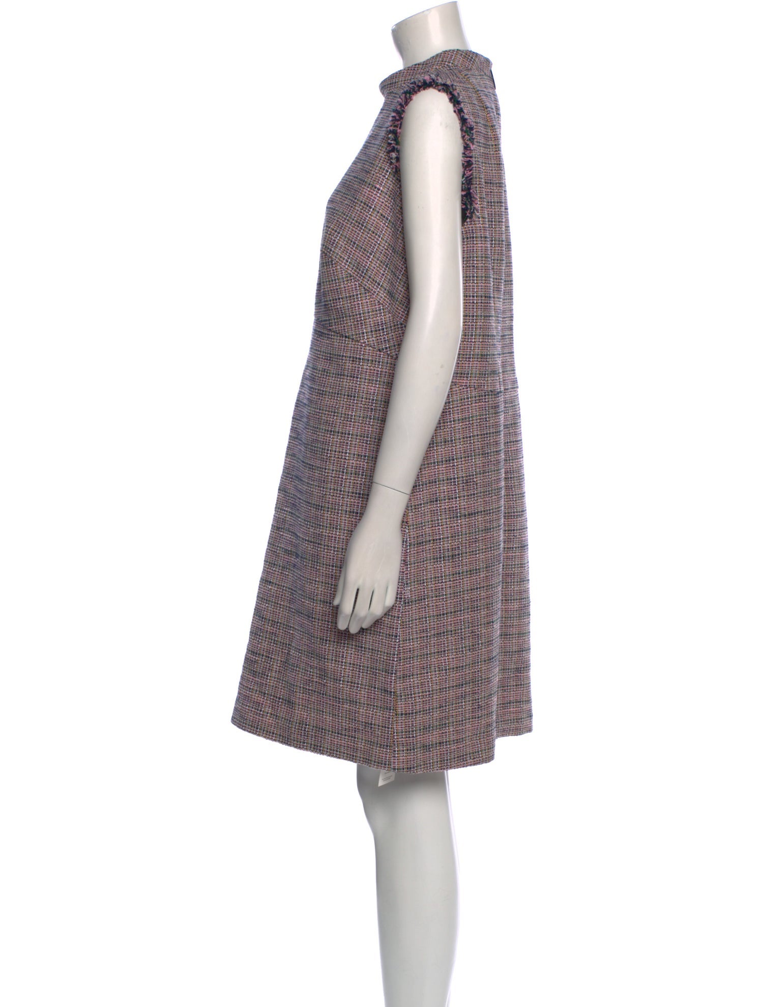 Akris Punto Plaid Print Knee-Length Dress