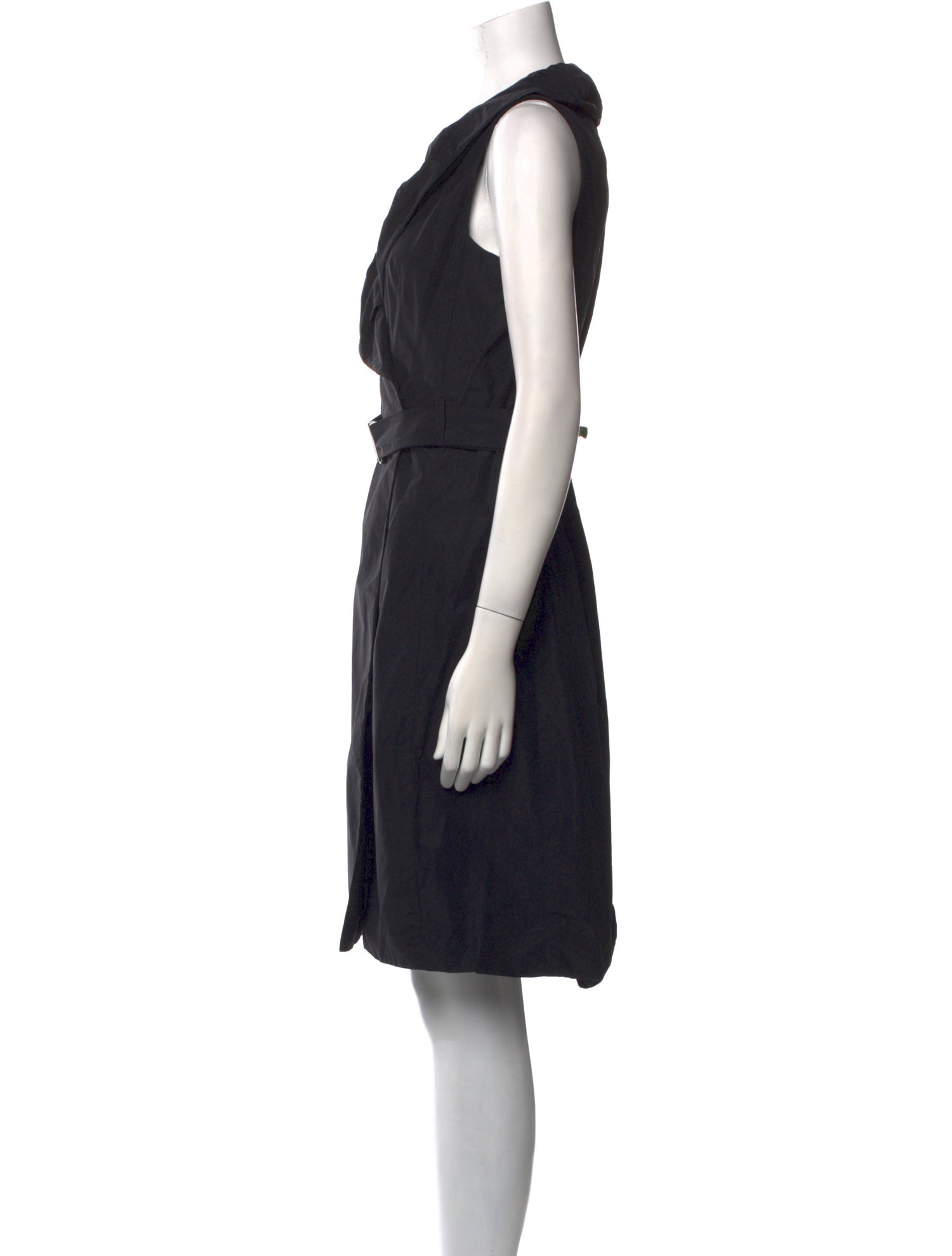 Akris V-Neck Knee-Length Dress