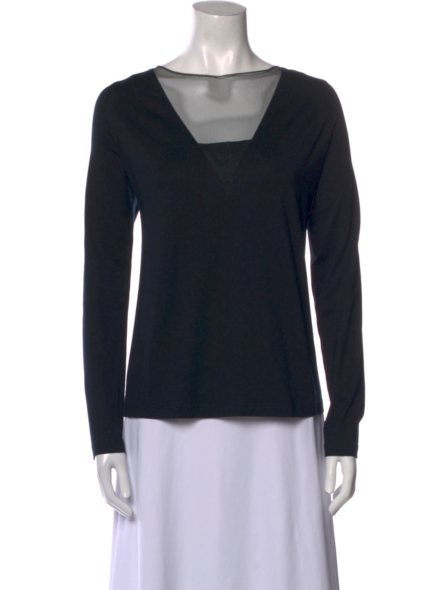 Akris Bateau Neckline Long Sleeve Top
