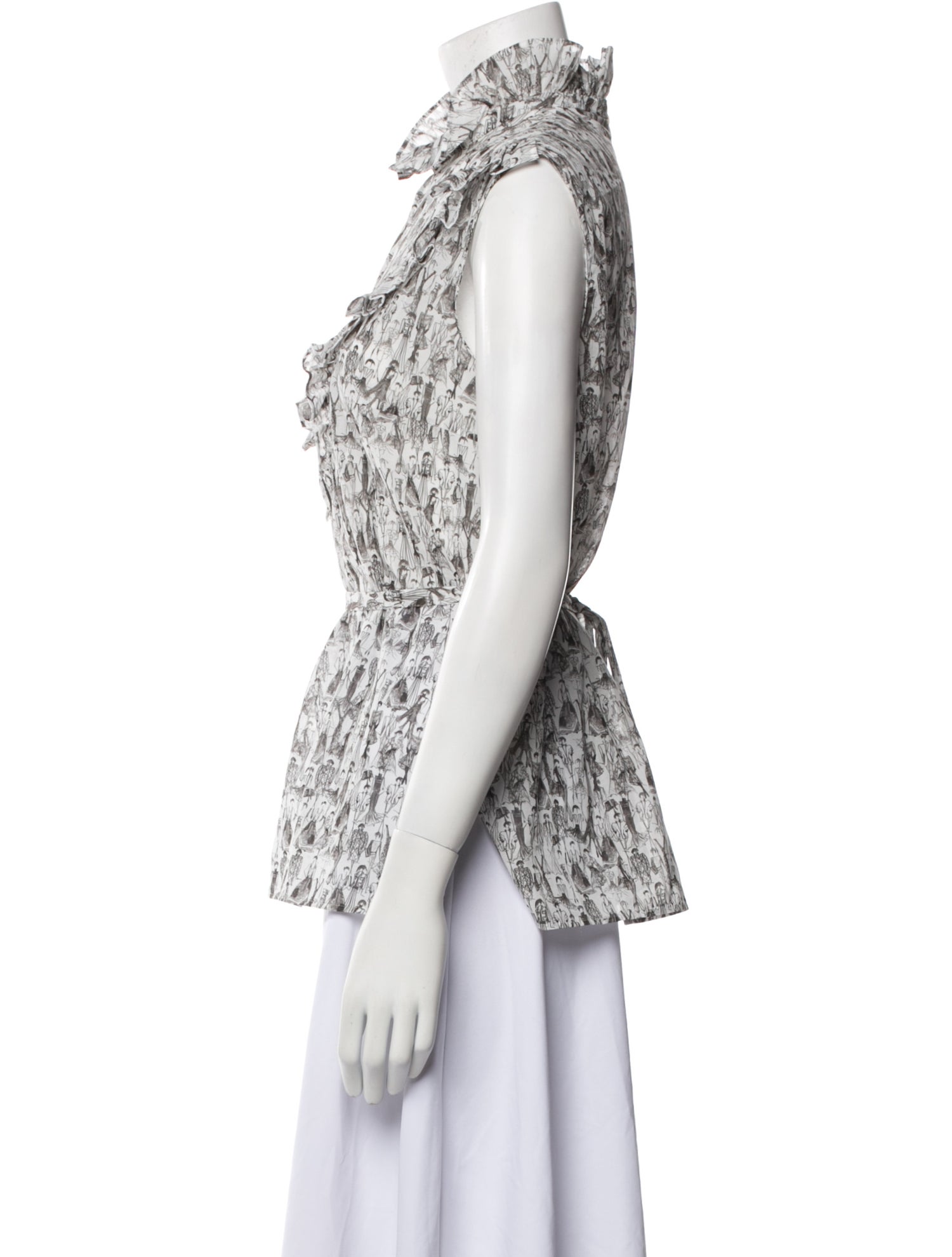 Akris Printed Mock Neck Blouse