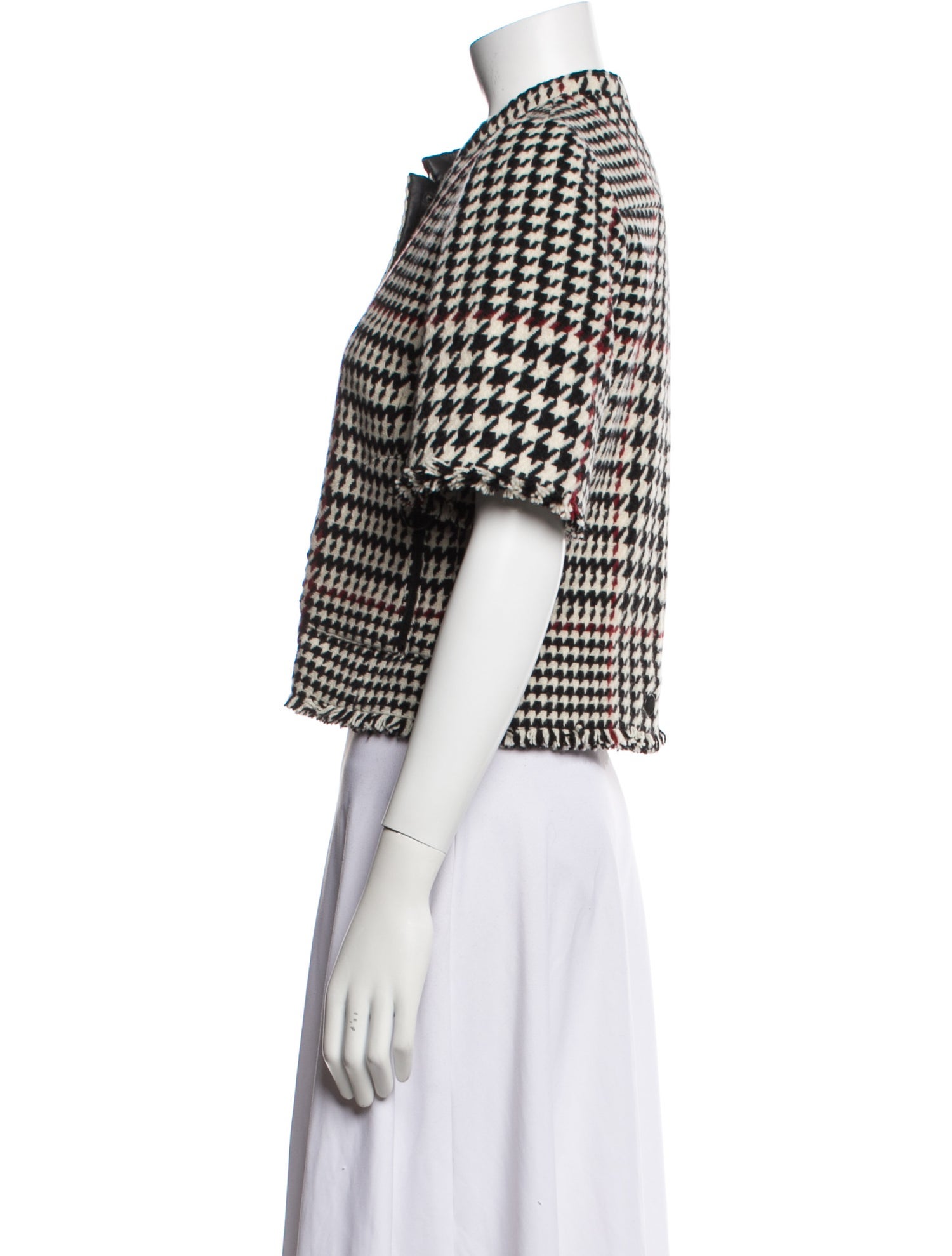 Akris Wool Houndstooth Print Bolero