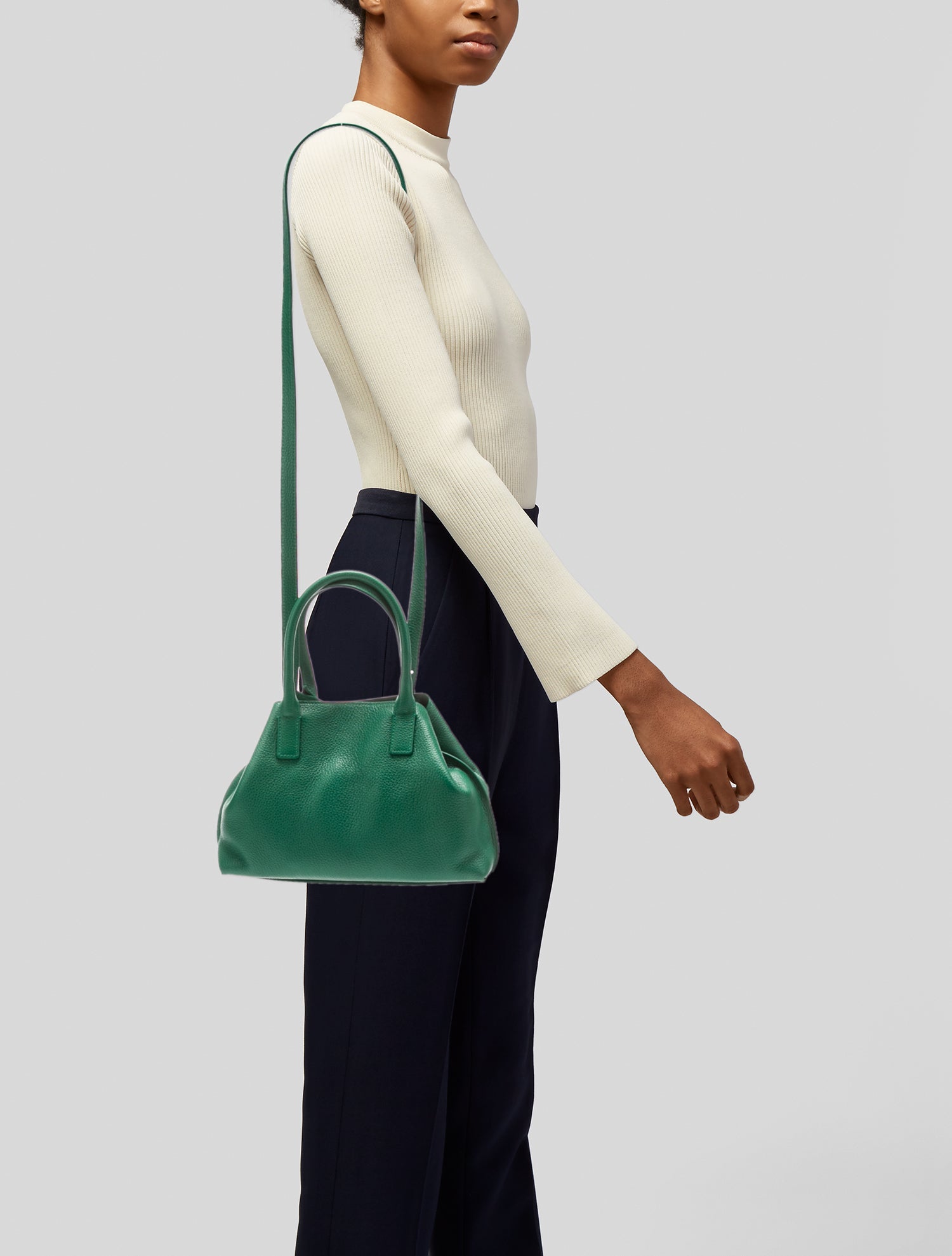 Akris Leather Top Handle Bag