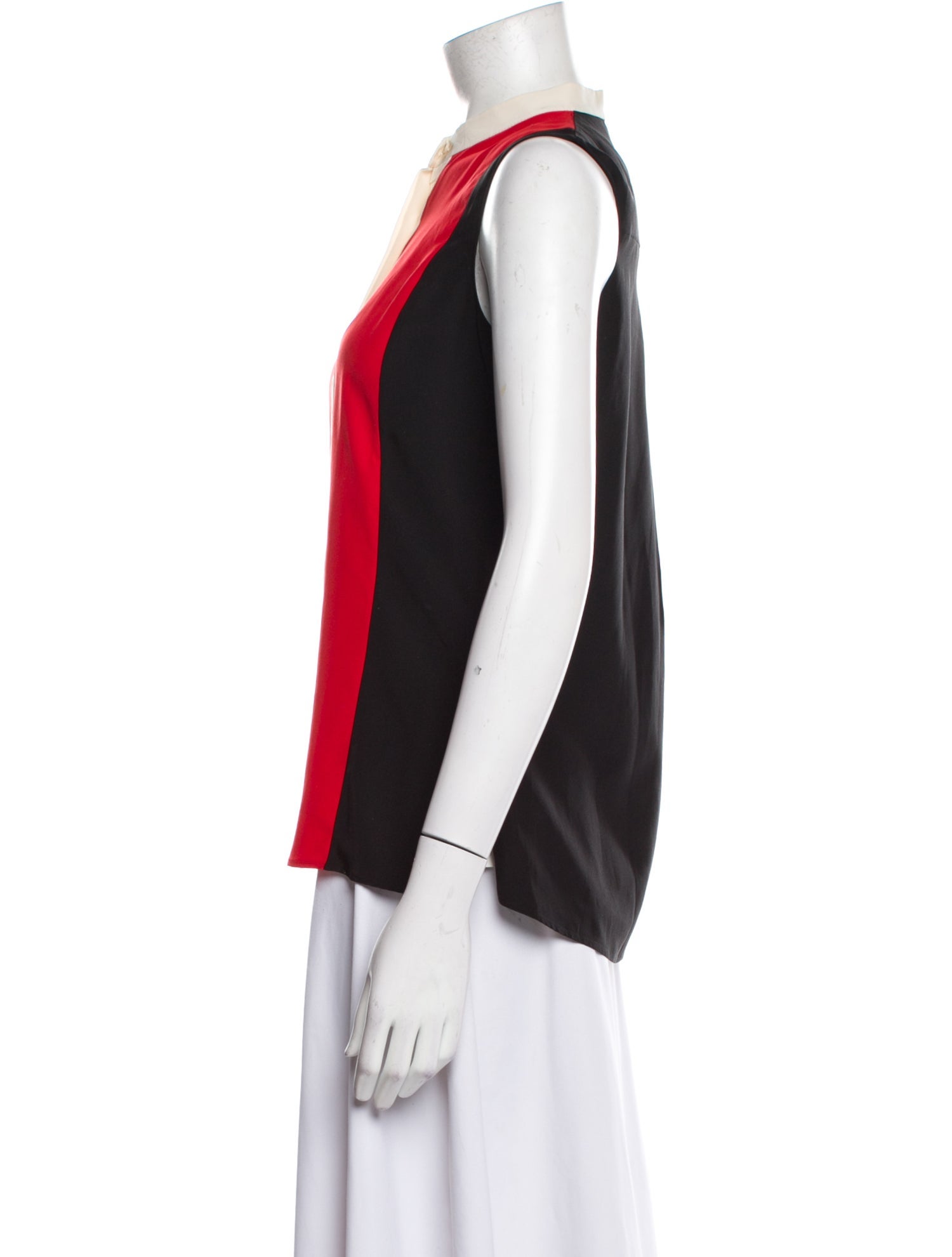 Akris Punto Silk Colorblock Pattern Blouse