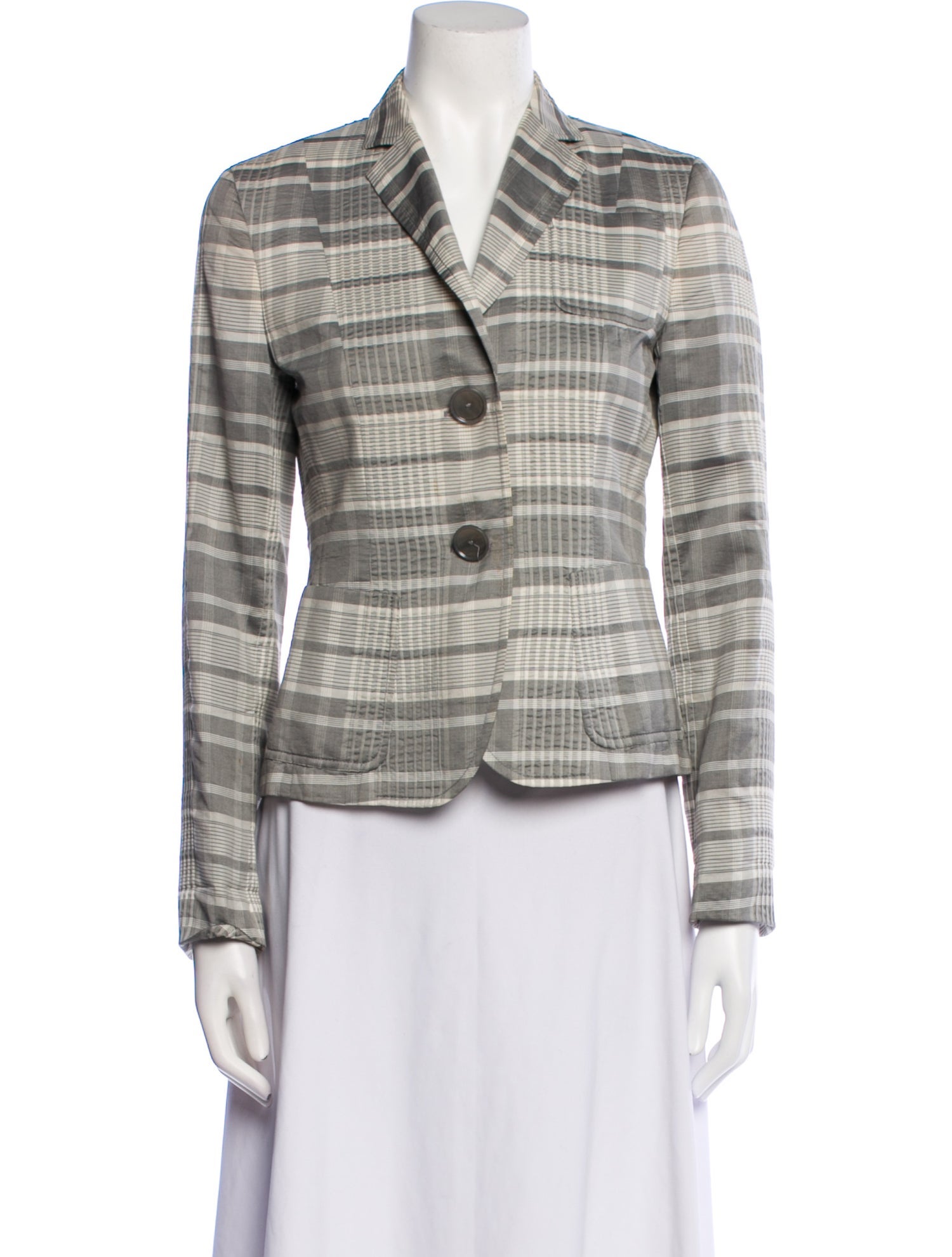 Akris Plaid Print Blazer