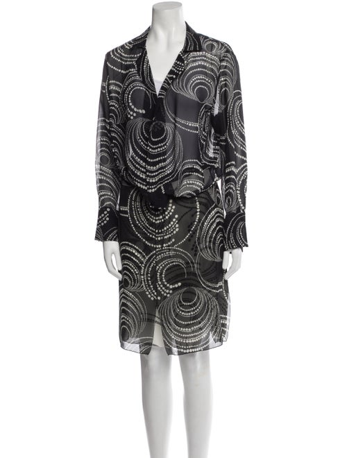 Akris Silk Polka Dot Print Skirt Set