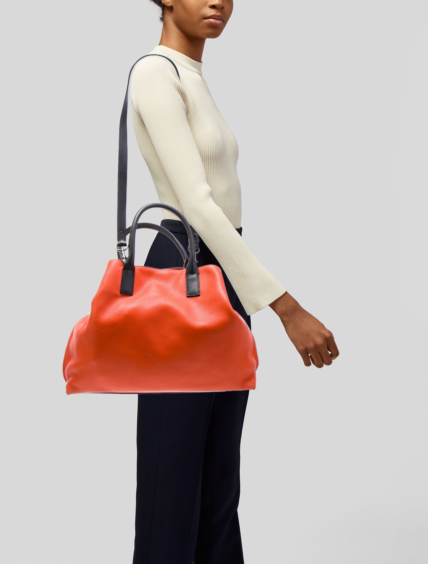 Akris Leather Top Handle Bag