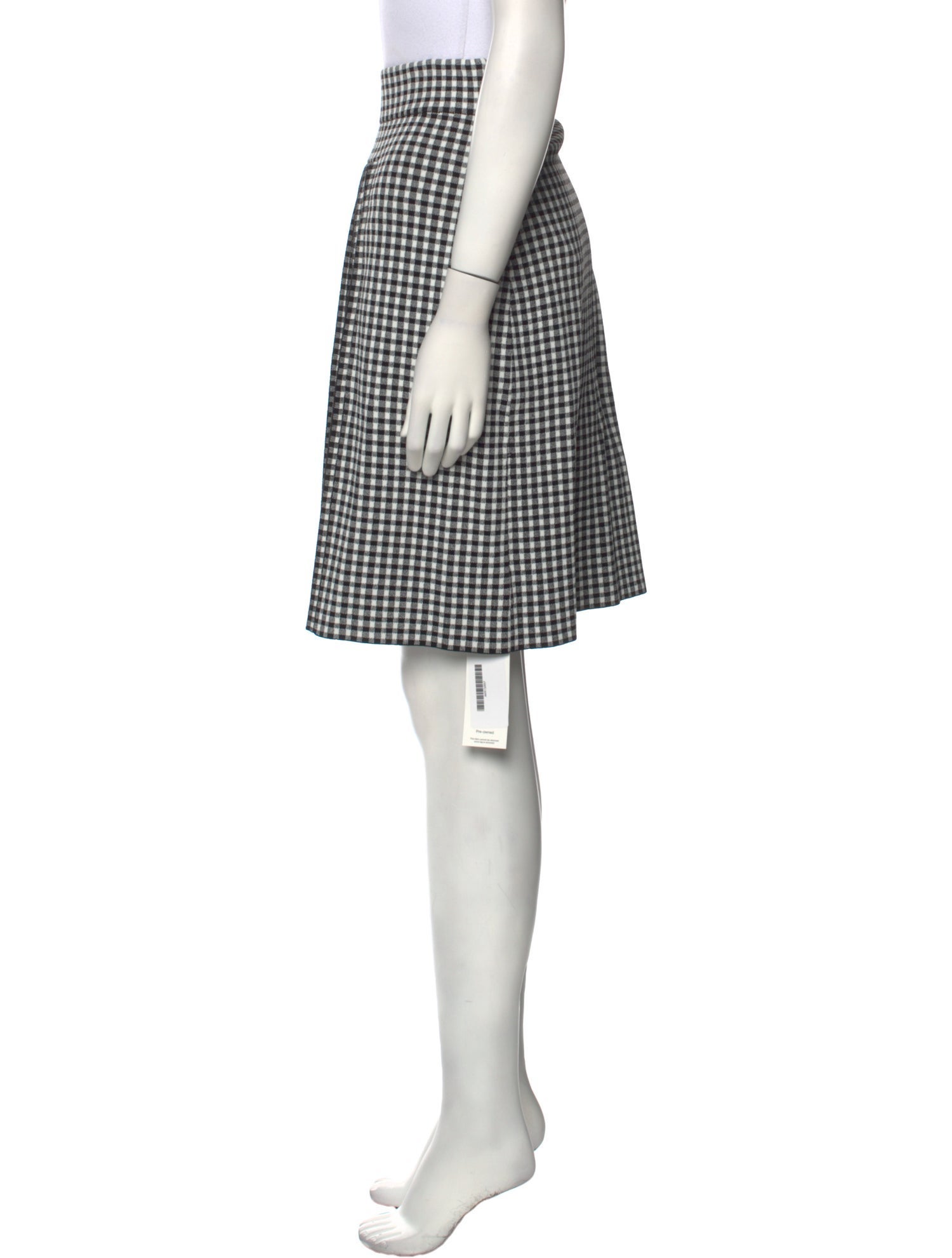 Akris Plaid Print Knee-Length Skirt