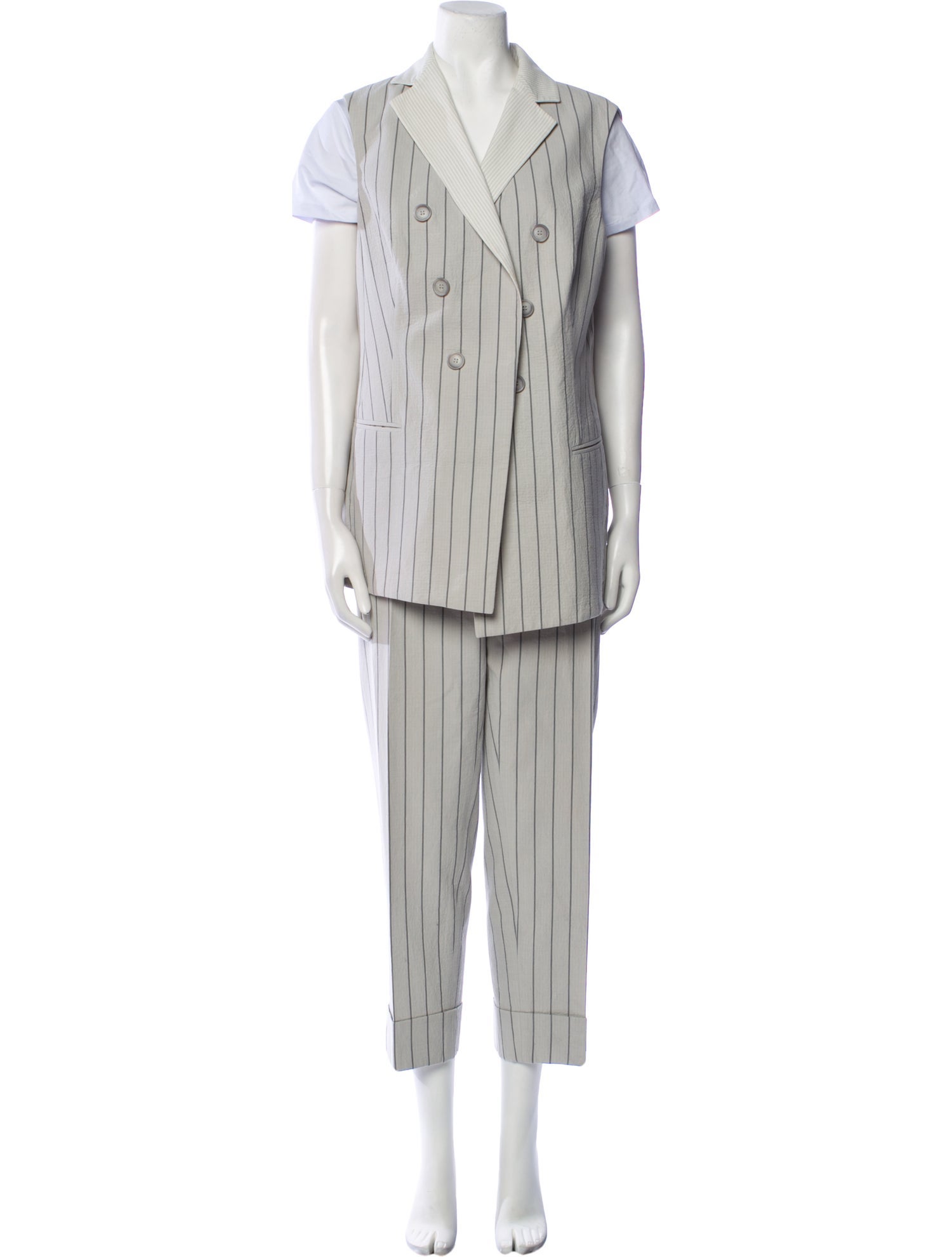 Akris Wool Striped Pantsuit
